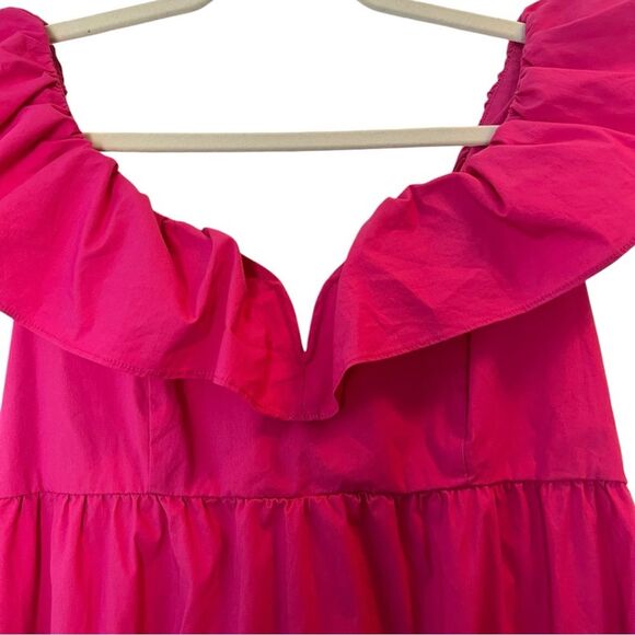 Saylor NYC Karalyn Pink Mini Dress Ruffle Bow Back Size Large - Picture 7 of 12